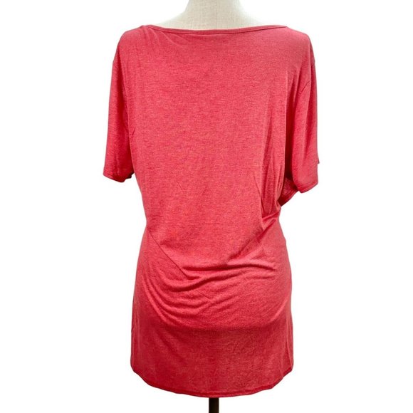 Simple Suzanne Betro Women's Top 3X Heather Red Crossover Tunic Short Sleeve NWT - Picture 4 of 9